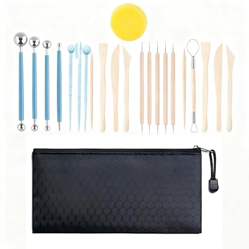WYCWYQDR Kit de Herramientas para Arcilla Polimérica 25PCS – Set de Modelado para Manualidades DIY, Escultura Creativa y Proyectos Artísticos