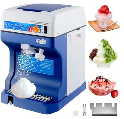 Máquina trituradora de hielo comercial, máquina for hacer conos de nieve, 265 lb/h, con cuchilla adicional, trituradora eléctrica de hielo raspado.