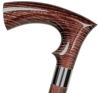 Dr. Watson Classic Duke Walking Stick – Handcrafted Ash Wood Cane with Polished Stainless Steel Collar