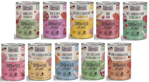 Mac´s Cat 12 x 400 g Katzenfutter nass Mixpaket aus verschiedenen Sorten