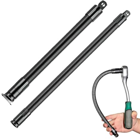FLKWOP 1/2 Flexible Shaft Extension Extender Torque Socket, 2026 Upgraded Ratchet Spanners Electric Wrench Connecting Rod, for Tight Spaces Hand Drive Automotive Repair Tool