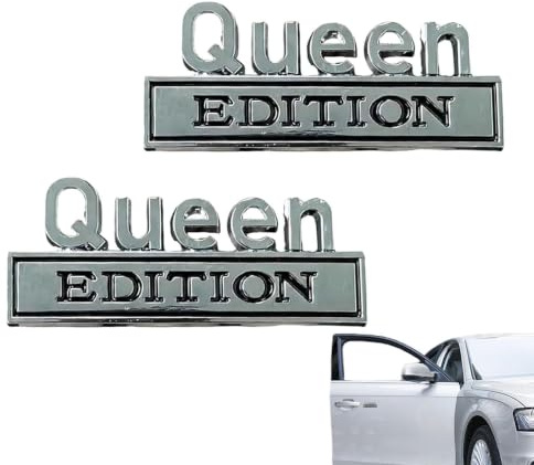 Queen 3D-Klistermärke 2 Stycken 3D Vattentät Metall Biltillbehör | Drottning Edition Emblem För Lastbilar SUVs Vindrutor Fönster Dörrar Bakpaneler Kylskåp Affärsresor Och