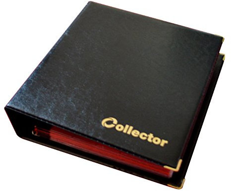 Collector - Coin Album for Mix sizes coins from small till large coin - with pages and red dividers + index (Album for 221 coins, Black)