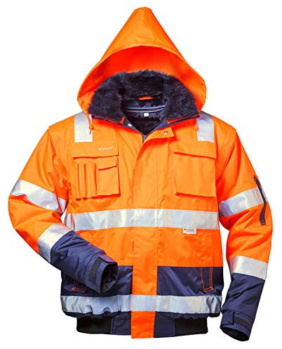Warnschutz Pilotjacke Arthur fluoreszierend gelb/Marine abnehmbare Ärmel Gr. XXXXL