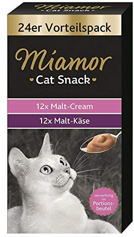 Miamor Cat Confect Malt-Cream Vorteilspack 24x15g - Sie erhalten 4 Packung/en; Packungsinhalt 0,36 Kg