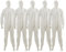 Dapetz ® Lot de 5 salopettes jetables en papier pour homme, salopette de peinture, salopette de travail, vêtements de travail pour femmes, combinaison de chaudière blanche, non dangereuse – L 128 cm,