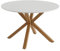 BAÏTA Table à Manger Ronde Harry Blanc et Effet chêne 120cm