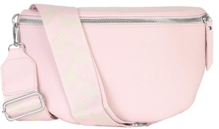 simaranda Damen Bauchtasche stylisch Umhängetasche Hüfttasche Bodybag Gürtel Crossbody Bag Schultertasche mit Verstellbaren Gurt 25 (Rosa, Klein 23 x 14 x 7 cm)