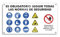 Cartel para Zona de Obra - Lona Impresa Señales de Seguridad y EPIS Obligatorias en Construccion (EPI 74x42 cm)