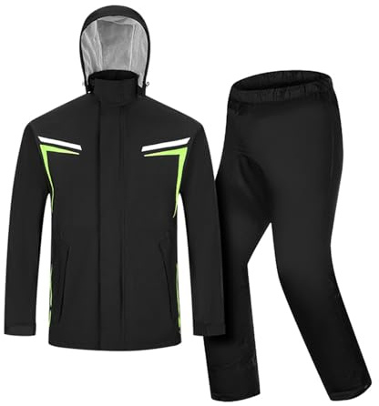 Taoyoule Wasserdichte Regenjacke und -hose für Herren Regenanzug-Set Angelbekleidung Regenmäntel