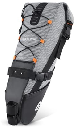OLYSPM Sacoche de Selle, Sacoche Velo Extensible avec Double Conception Imperméable pour VTT, Vélo de Route, Vélo de Ville - 10L de Grande Capacité