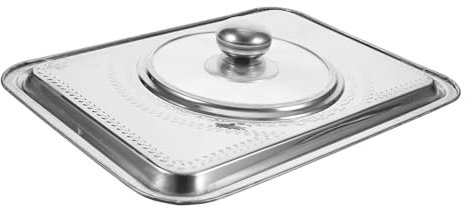 Cabilock Tapa De Acero Inoxidable Para Alimentos Rectangular 36x27 Cm Cubierta Protectora Visible Para Bandeja De Pescado Parrilla Uso Doméstico y Restaurante