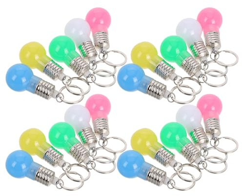 PRETYZOOM Llaveros Mini Bombilla LED de Colores (21 Piezas), Llavero Colgante Luminoso Multicolor para Mochila, Bolso o Llaves, Adornos Decorativos y Linterna Portátil Color Color Aleatorio