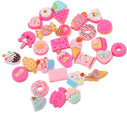 Headerbs Breloques Alimentaires DIY en Résine ABS Durable, Décorations Assorties pour Gâteaux et Glaces, pour l'artisanat et les Fêtes, 30 Pièces