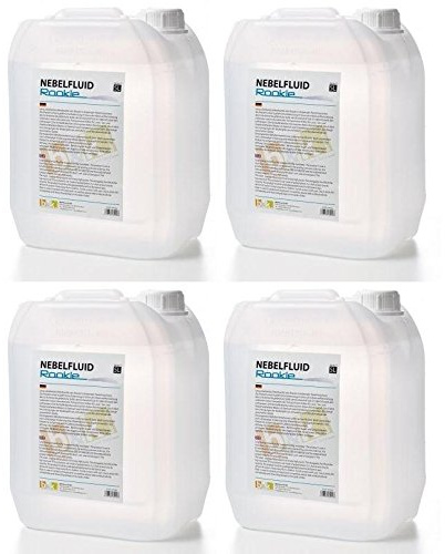 4x 5 L = 20 L Smoke-Nebel-Fluid ROOKIE, einfache Qualität von DJPower B&K, Nebelfluid für Nebelmaschine