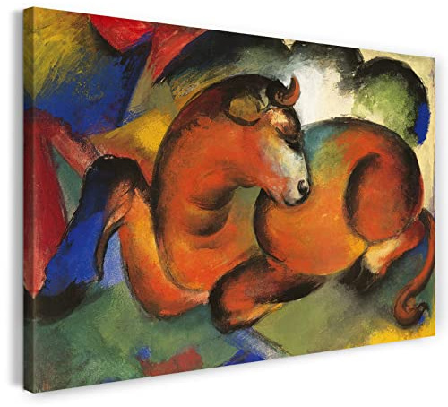 Printed Paintings Leinwand (100x70cm): Franz Marc - Roter Stier (1912)