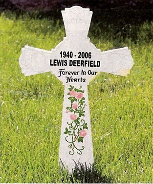 Memorial Cross 16.5 Roadside Memorial Remembrance Cross,White