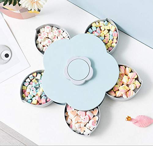 Infinitely Great Home Decor Center kreative rotierende 5 Gitter Candy Aufbewahrungsbox Blume Blütenblatt geformt getrocknete Früchte Teller Nüsse Snackschale