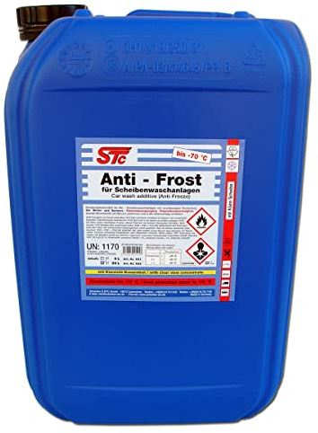 STC Waschanlagenzusatz Winter Scheibenreiniger 25 L – bis -70°C | Konzentrat, Antifrost – inkl. Klarsicht Konzentrat – Scheibenfrostschutz & Gefrierschutzmittel fürs Auto