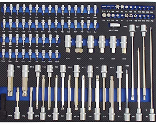 TRUTZHOLM Profi Werkstattwagen Einlagen Stecknuss-Set | 520x400mm, Werkzeugeinlage, verschiedene Ausführungen