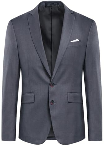 Allthemen Chaqueta de traje para hombre, saco de corte ajustado, blazer moderno para negocios, bodas y ocio, gris, XXL
