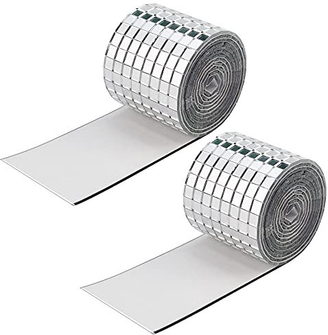 FERFETSELL 3200 Pz Piastrelle a Mosaico in Vetro 5MM*5MM Adesivo per Tessere Mosaico Piccole Piastrelle Autoadesive a Specchio per DIY/Artigianato/Decorazione