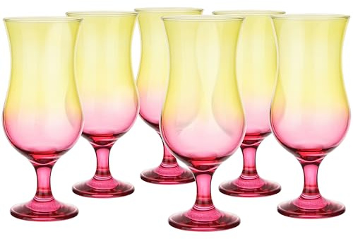 Glasmark KROSNO, 420ml, Set von 6, Glas für alkoholische Cocktails, Longdrinkgläser, Cocktailgläser, Trinkgläser, Partygläser, Perfekt für Zuhause, Restaurants, Glässerset, Ombre-Stil