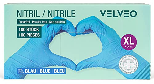 100 Stück Nitril Untersuchungshandschuhe in Spender-Box Größe XL, Einweghandschuhe Einmalhandschuhe