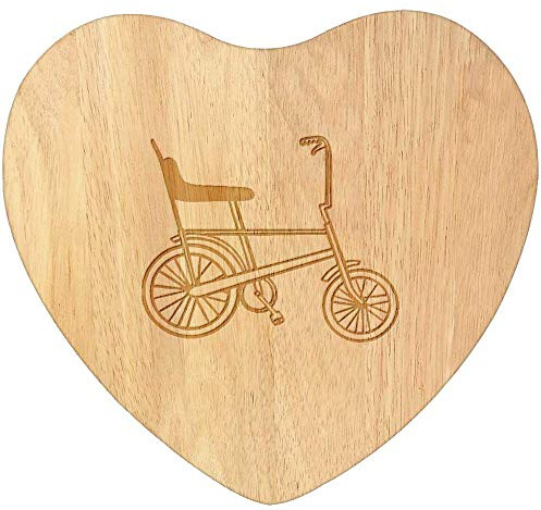 Azeeda 'Chopper Bike' Wooden Heart Shaped Chopping/Cutting Board (WB00049308)