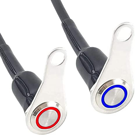 RUNCCI-YUN 2 Pcs 12V LED Interrupteur Phare antibrouillard Guidon Support réglable Commutateurs étanches Bouton-22mm (7/8)