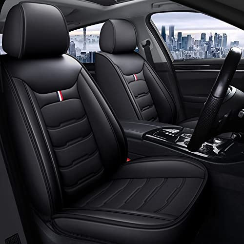 Maipula Autositzbezüge Full Set Für Dacia Duster Prestige 5 Sitze Komfortabler Ledersitzbezüge Allwetter Autositzbezug,Schwarz