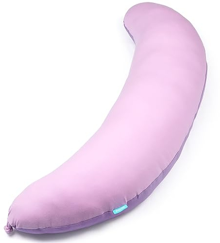 BYRIVER 43 Pink Purple Cute Body Pillow for Side Sleeping Women Girl, C Shaped Pregnancy Pillow for Neck Shoulder Hip Pain Relief, Pillow Between Knee Leg, Gifts for Mom (Zi-XL)