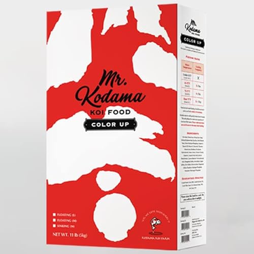 Mr. Kodama Koi Food - Color Up Spirulina Koi Food from Japan to Promote Growth & Color | 11lbs of Large/Floating Pellets