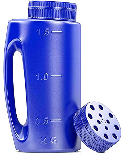 Hand Held Spreader Changeable Dial Multi-Purpose Hand Spreader Shaker Fertilizer Salt Spreader Ice Salt Dispenser Grass Seed Spreader (blue)