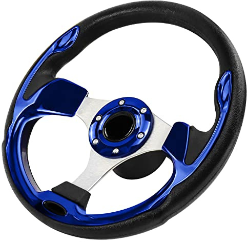 Acclcors Volante da 12,5 pollici, Adattatore per Volante Marino, 3/4 pollici, Carbonio per Barche, Yacht, Barche Pontoon (Blu)