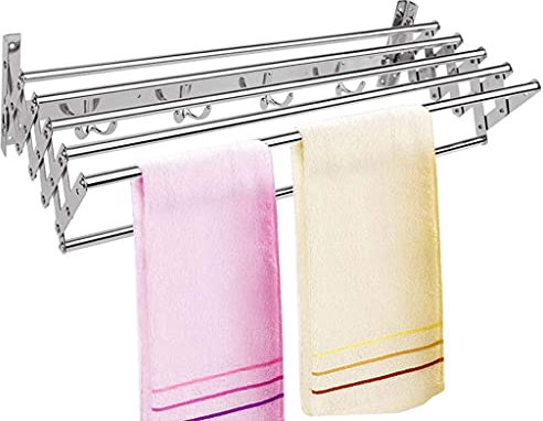 Stabiler, faltbarer Wand-Handtuch-Trockenständer, Handtuch-Badezimmerregal, Wäscheständer, Wäscheständer, einfach zu montieren, platzsparender, zusammenklappbarer Wäschetrockner-Aufhänger (Größe: 90