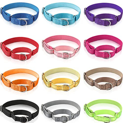 Cunno 12 Pack Martingale Collar for Dogs Reflective Dog Collars, Large
