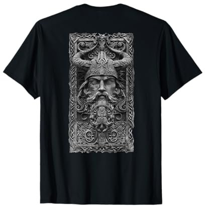 Valhalla Odin Thor Runen Viking Helm Backprint Wikinger T-Shirt