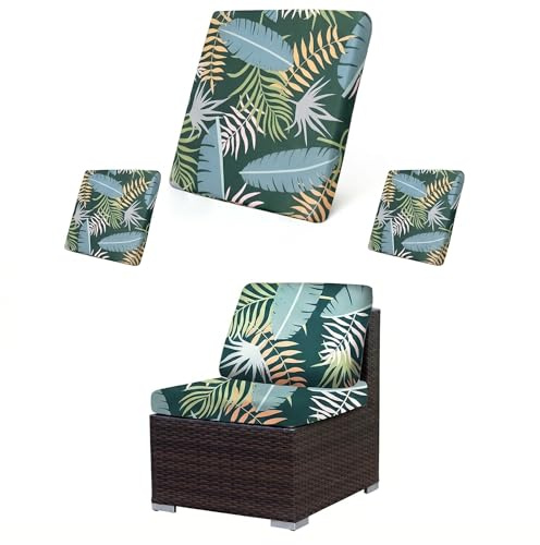 LiveGo Housses de coussin pour patio extérieur, Housses de rechange pour canapé et fauteuil de jardin, Housses de meubles de jardin lavables, Protège-sièges souples et durables