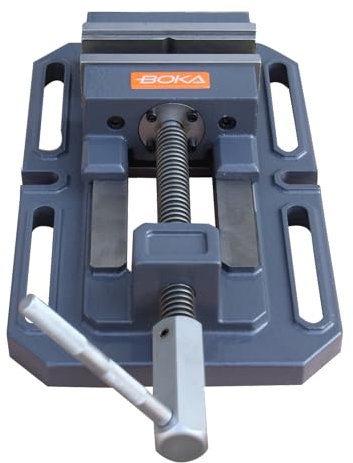 BOKA TSL-140, Bohrschraubstock, Bohrmaschinenschraubstock, 140mm flacher Bohrmaschinen-Schraubstock für Metall Fräsen Maschinenschraubstock mit Prismenbacke
