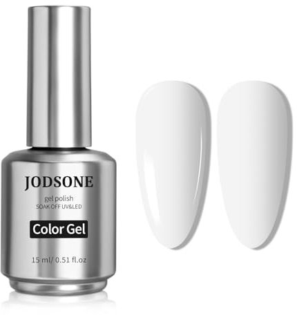 JODSONE 15 ml Smalto per unghie in gel bianco Soak Off LED Smalto per unghie Nail Art Manicure Salone Fai da te Casa Per ragazza