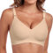 Litthing Comfort Seamless Bra Non Wired Push Up Adjustable Straps Padded Bras for Women Ladies Wireless Support V Neck Anti Sagging Breast Soft Sleep Everyday T Shirt Bralettes with Extender Skin