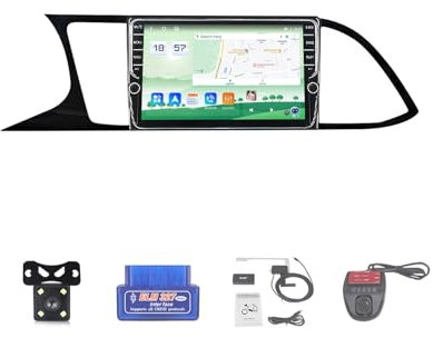 Autoradio 2 Din Bluetooth 5.0 android 12 Stereo per Seat Leon 3 2012-2020,auto player digitale con touchscreen da 9,Carplay Android auto Supporta SWC RDS/FM AM Radio/GPS/DAB+(K600S)