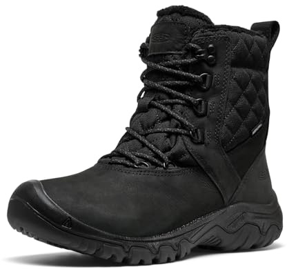 KEEN Women's Greta 2 Classic Style Durable Comfortable Insulated Waterproof Snow Boots, Black, 8