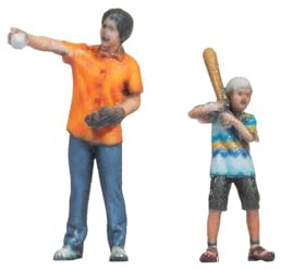 NOCH H0 figurer baseball, för modellbygge i spårvidd H0, perfekt för miniatyrvärldar och sportscener