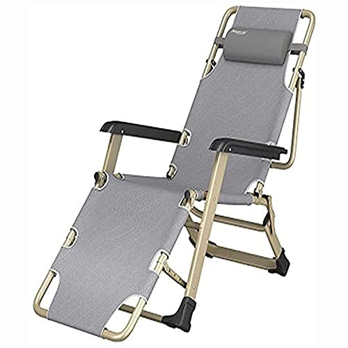 KHYTEBV Klappliege Zero Gravity Strandstuhl Aluminium und Grau Gartenliege mit Matte Maximale Belastung 300kg