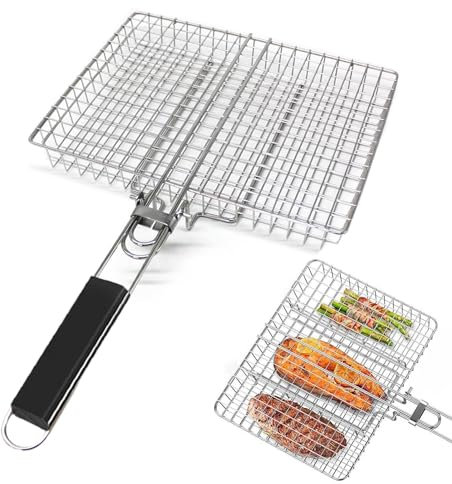 Grillkorb | BBQ Grillroste für Fleisch | Antihaft Grillkorb für Hammel | Edelstahl BBQ Rack | BBQ Korb zum Grillen verschiedener Lebensmittel | BBQ Zubehör zum Grillen, Steak Grillkorb