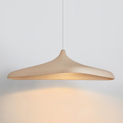 Wabi-Sabi Pendelleuchte Nordisch Stil Hängeleuchte Polystyrol Propylen Pendellampe E27 Esstisch Höhenverstellbar Modern Kreative Hängelampe Schlafzimmer Wohnzimmer Esszimmer Villa Kronleuchter(Braun)
