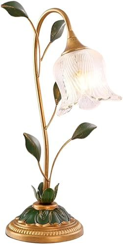 Jatwefiv Vintage Tischlampe kute Blumenstrauß-Form aus Glas Leselampe Schreibtischlampe Schreibtischleuchte Nachttischlampe für Wohnzimmer Schlafzimmer Büro Kinderzimmer Balkon Desk,A