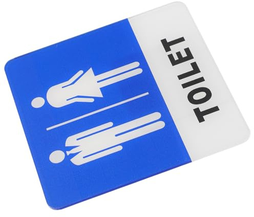 Hoement Cartello Bagno Unisex in Acrilico Robusto, Segnaletica Adesiva per Porta Wc, Facile da Applicare e Riutilizzabile, Indicatore per Bagni Pubblici, Casa e Ufficio, Compatibile